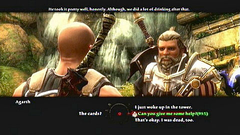 Remember to choose the green dialogue options - Into the Light | Walkthrough - Walkthrough - Kingdoms of Amalur: Reckoning Game Guide & Walkthrough