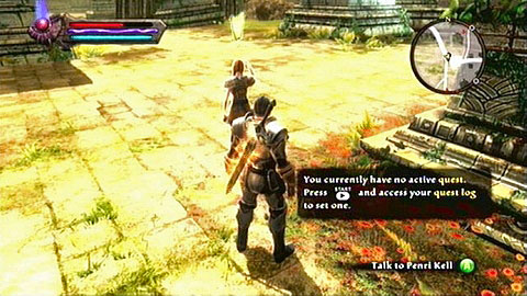 A woman named Penri Kell will ask you for help with a certain task M2(3) - Odarath II - p. 1 | Side missions - Side missions - Kingdoms of Amalur: Reckoning Game Guide & Walkthrough