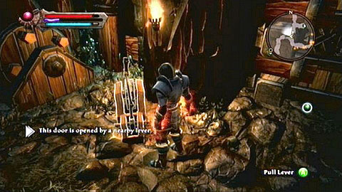 After reaching another wooden door, turn left and jump onto the lower level - Odarath II - p. 2 | Side missions - Side missions - Kingdoms of Amalur: Reckoning Game Guide & Walkthrough