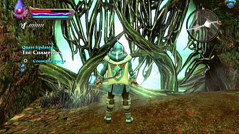With all the enemies dead, put on the armour and head through the wall of roots M2(12) - Odarath II - p. 4 | Side missions - Side missions - Kingdoms of Amalur: Reckoning Game Guide & Walkthrough