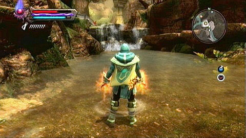 In order to get to the other side, you need to find the body of Sir Elswin in the river below M2(14), revive (using the potion received at the beginning of the mission) and afterwards kill once again - Odarath II - p. 4 | Side missions - Side missions - Kingdoms of Amalur: Reckoning Game Guide & Walkthrough