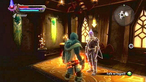 With the Maid gone, head to the building marked on the map (The Chantry) and speak with Sagrell inside - Odarath II - p. 5 | Side missions - Side missions - Kingdoms of Amalur: Reckoning Game Guide & Walkthrough