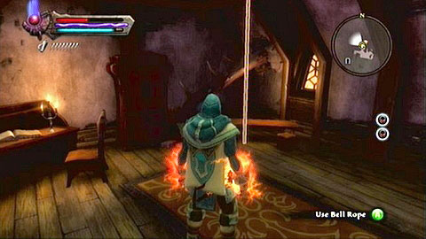 You need to head onto the top of the building and pull the rope there to unlock the gate leading inside the Maids castle - Odarath II - p. 5 | Side missions - Side missions - Kingdoms of Amalur: Reckoning Game Guide & Walkthrough