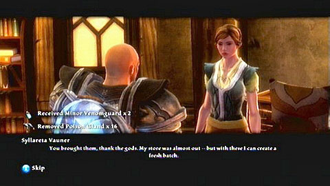 In return you will receive two Venom Guard potions which decrease poison damage - Webwood - p. 2 | Side missions - Side missions - Kingdoms of Amalur: Reckoning Game Guide & Walkthrough