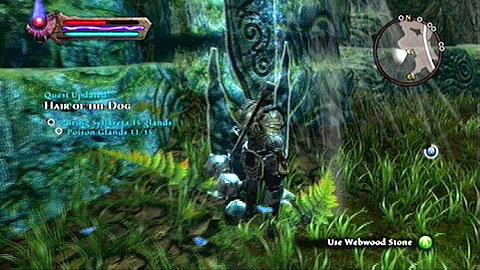 In order to reach this one, examine Wedwoods border north of the Shade River Caves - Webwood | Dalentarth Lorestones - Lorestones - Kingdoms of Amalur: Reckoning Game Guide & Walkthrough