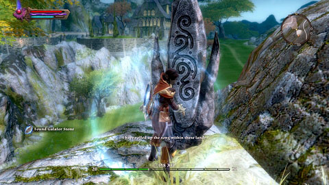 At the top of one of the tall rocks - Tywili Coast / Galafor | Plains of Erathell Lorestones - Lorestones - Kingdoms of Amalur: Reckoning Game Guide & Walkthrough