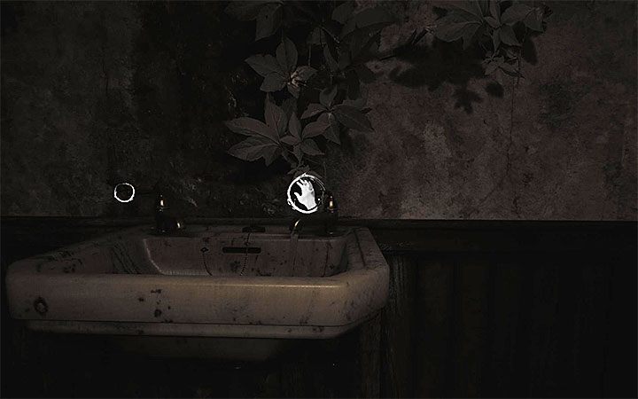 Gehen Sie erneut zum Waschbecken, aber drehen Sie dieses Mal den rechten Wasserhahn auf – Pot and the Shadows Puzzles |  Layers of Fear 2-Rätsellösungen – Akt 3 – Bloody Roots – Layers of Fear 2-Leitfaden