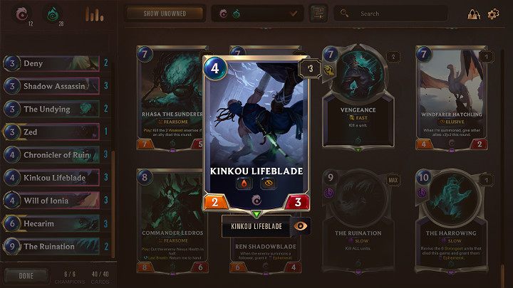 In addition to strong spells, the deck consisting of cards of the Shadow Islands and Ionia regions also has several useful units, such as Kinkou Lifeblade - Shadow Isles & Ionia - a good deck in Legends of Runeterra - Decks - Legends of Runeterra Guide