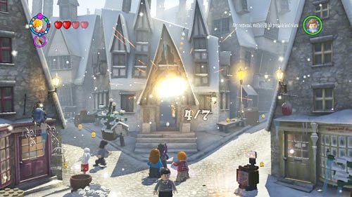 Am Eingang zum Three Broomsticks Pub stehen sieben Eiszapfen – Harry Potter Jahre 5–7: Spielsteine ​​– Hogwarts, Teil 1 – Spielsteine ​​– LEGO Harry Potter Jahre 5–7 Leitfaden