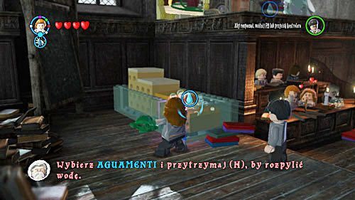 Nachdem Sie das Rätsel gelöst haben, erhalten Sie eine grüne Auster, die in einen mit Ziegeln gefüllten grünen Behälter gebracht werden muss – Harry Potter Jahre 5–7: Lektion 4 – Aguamenti – Jahr 6 – LEGO Harry Potter Jahre 5–7 Leitfaden