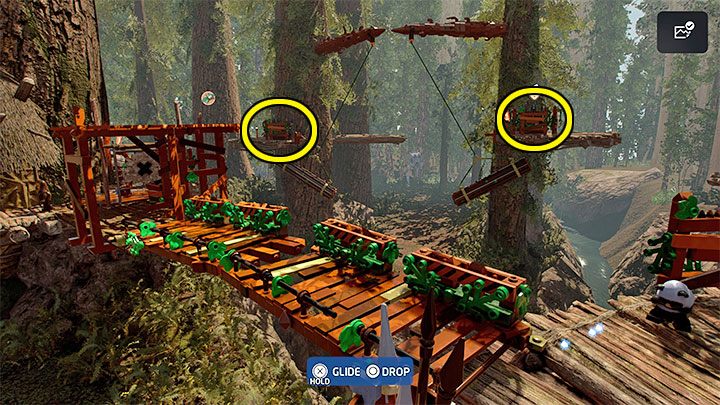 The area below is patrolled by an AT-ST which you must destroy - LEGO Skywalker Saga: The Chewbacca Defence - walkthrough - Episode 6 - Return of the Jedi - LEGO Skywalker Saga Guide