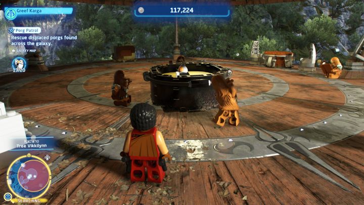 The porg is in a huge pot of soup near the hungry wookies - LEGO Skywalker Saga: Porg Patrol - walkthrough - Challenges - LEGO Skywalker Saga Guide