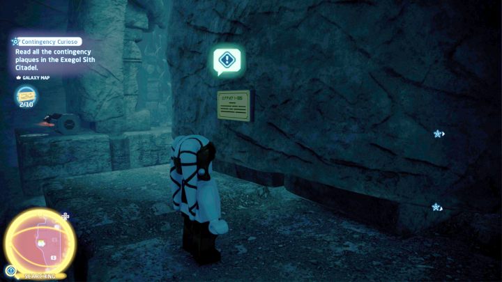 This plaque is also in the corridor leading to the lowering platform - LEGO Skywalker Saga: Contingency Curioso - walkthrough - Challenges - LEGO Skywalker Saga Guide