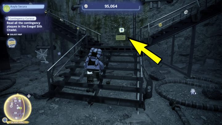 The plaque is hanging by the stairs - LEGO Skywalker Saga: Contingency Curioso - walkthrough - Challenges - LEGO Skywalker Saga Guide