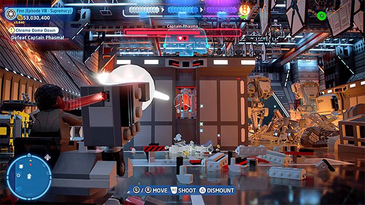 You can now proceed to manning the cannon - LEGO Skywalker Saga: Captain Phasma, Episode 8 - boss, how to defeat? - Bosses - LEGO Skywalker Saga Guide