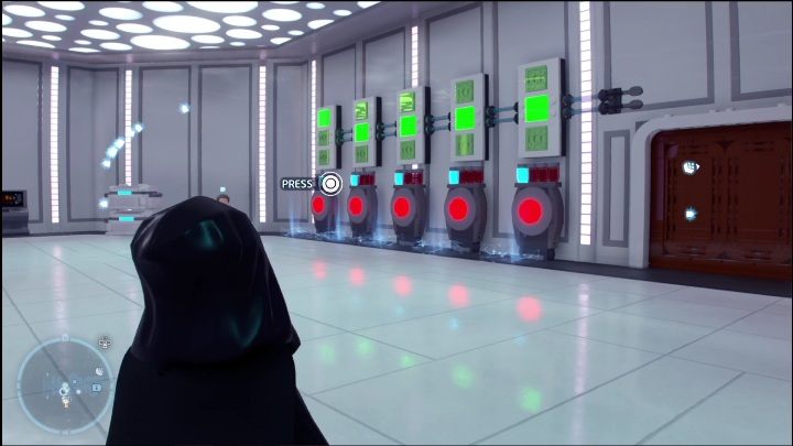 To get this collectible, you have to properly set the switches using the buttons displayed on the screen - LEGO Skywalker Saga: Cloud City - list of all puzzles - Bespin - LEGO Skywalker Saga Guide