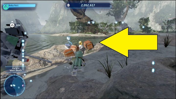 You'll find this Kyber brick on the beach, right next to the shore - LEGO Skywalker Saga: Kachirho - list of puzzles - Kashyyyk - LEGO Skywalker Saga Guide