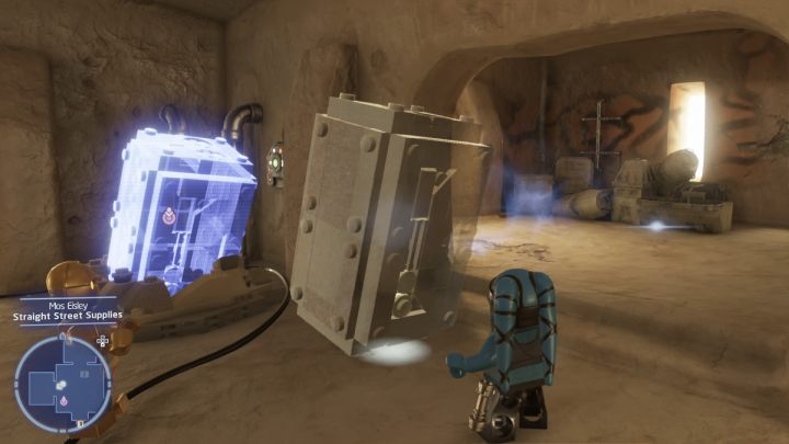 The task is to cover the holes from which the creatures come out - LEGO Star Wars The Skywalker Saga: Mos Eisley - list of all puzzles - Tatooine - LEGO Skywalker Saga Guide