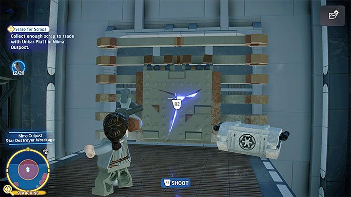 Breaker Blaster можно использовать для уничтожения треснувших объектов (в игре должен отображаться значок этого гаджета, когда вы приближаетесь к любой поврежденной стене или треснувшему объекту) - LEGO Skywalker Saga: Scavenger - как выбрать гаджеты? - Часто задаваемые вопросы - Руководство LEGO Skywalker Saga