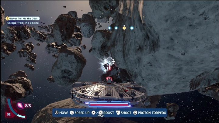You'll find 2 more minikit parts while flying between the asteroids - LEGO Skywalker Saga: The Empire Strikes Back - list of collectibles and rewards - Minikits - LEGO Skywalker Saga Guide