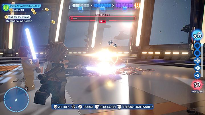 The duel against Count Dooku is similar to the previous fight against him at the end of Episode 3 - LEGO Skywalker Saga: Out for the Count - walkthrough - Episode 3 - Revenge of the Sith - LEGO Skywalker Saga Guide