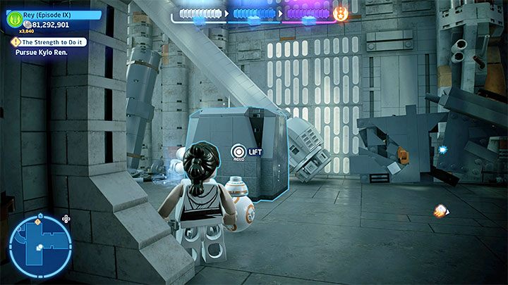 You'll reach a pit which blocks the way forward - LEGO Skywalker Saga: Kylo Ren - boss, how to beat? - Bosses - LEGO Skywalker Saga Guide