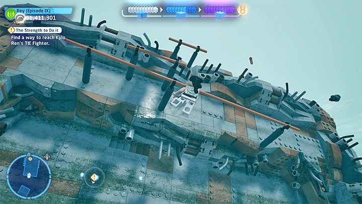 Climb onto the large round object - LEGO Skywalker Saga: Kylo Ren - boss, how to beat? - Bosses - LEGO Skywalker Saga Guide