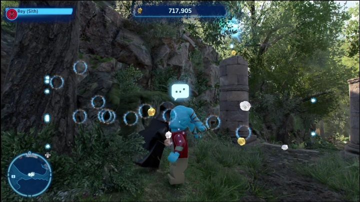 You will find two stone columns in the southern part of the location - LEGO Skywalker Saga: Mazs Castle - list of all puzzles - Takodona - LEGO Skywalker Saga Guide