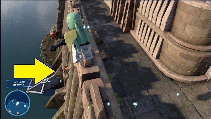 This brick is locked within the castle walls - LEGO Skywalker Saga: Mazs Castle - list of all puzzles - Takodona - LEGO Skywalker Saga Guide