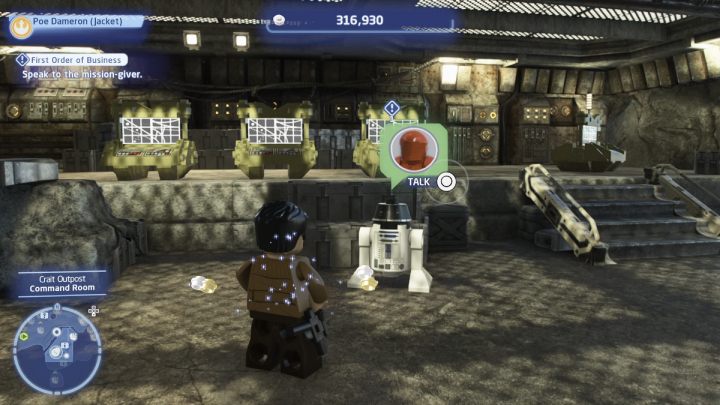 Accept the quest from the quest giver and go to the local space of Crait - LEGO Skywalker Saga: First Order of Business - walkthrough - Crait facility - LEGO Skywalker Saga Guide