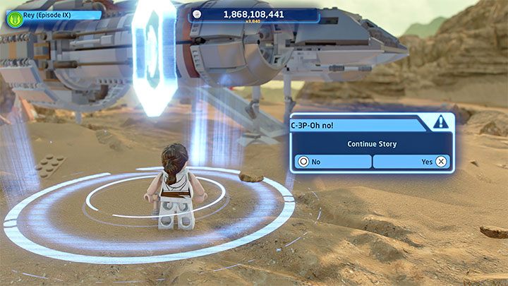 After reaching the surface, there is only one thing to do - reach the ship on the hill - LEGO Skywalker Saga: C-3P-Oh No! - walkthrough - Episode 9 - The Rise of Skywalker - LEGO Skywalker Saga Guide