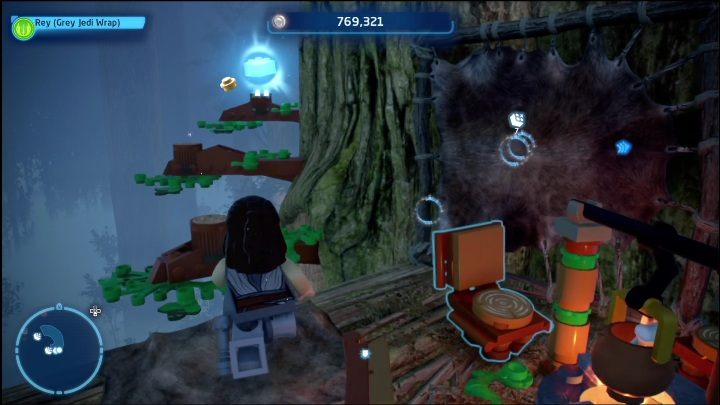 To get to this collectible, you must first leave the footbridge - LEGO Skywalker Saga: Ewok Village - list of all puzzles - Endor - LEGO Skywalker Saga Guide