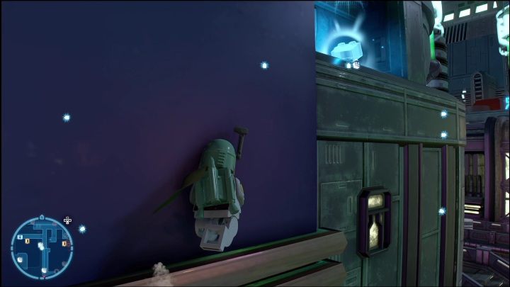 You can reach this collectible by jumping over the metal parts on the walls - LEGO Skywalker Saga: Uscru District - list of all puzzles - Coruscant - LEGO Skywalker Saga Guide
