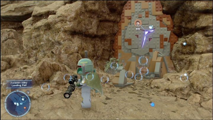 You will get to this brick when you destroy the cracked sheet metal using the Scavenger's blaster - LEGO Skywalker Saga: Forbidden Valley - list of all puzzles - Pasaana - LEGO Skywalker Saga Guide