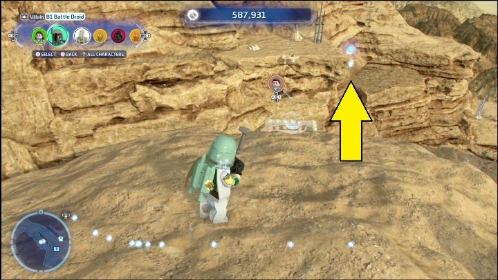 The brick is on a high rock - LEGO Skywalker Saga: Forbidden Valley - list of all puzzles - Pasaana - LEGO Skywalker Saga Guide