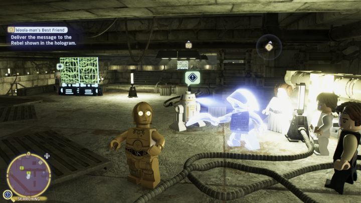 Talk to the questgiver while controlling a protocol droid - LEGO Skywalker Saga: Woola-mans Best Friend - walkthrough - Yavin 4 - The Great Temple - LEGO Skywalker Saga Guide