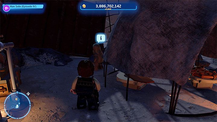 The Wookiee is standing next to one of the shacks in a dimly lit place - LEGO Skywalker Saga: Wheres the Wookiee? - list of all (part 1) - Challenges - LEGO Skywalker Saga Guide