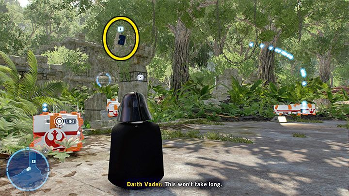 The Wookiee is standing on a high ledge in the ruins (screenshot above) - LEGO Skywalker Saga: Wheres the Wookiee? - list of all (part 2) - Challenges - LEGO Skywalker Saga Guide