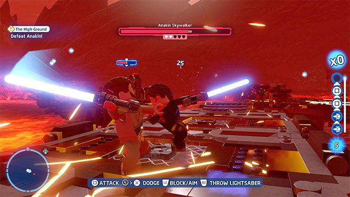 Wait patiently for the levitating platforms to stop moving - LEGO Skywalker Saga: Anakin Skywalker - boss, how to defeat? - Bosses - LEGO Skywalker Saga Guide