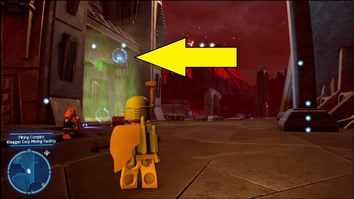 This collectible is on a shelf covered in poison gas - LEGO Skywalker Saga: Mining Complex - list of all puzzles - Mustafar - LEGO Skywalker Saga Guide