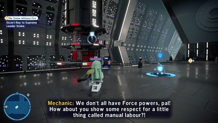 The next collectible requires you to get up to the higher floor - LEGO Skywalker Saga: The Last Jedi - list of collectibles and rewards - Minikits - LEGO Skywalker Saga Guide