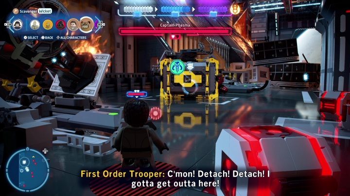 During the second phase of the boss fight use a Bounty Hunter to destroy a yellow brick - LEGO Skywalker Saga: The Last Jedi - list of collectibles and rewards - Minikits - LEGO Skywalker Saga Guide