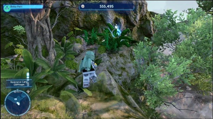 This brick is at the very edge of the mountain, in the southern part of the area - LEGO Skywalker Saga: Resistance Camp - list of all puzzles - Ajan Kloss - LEGO Skywalker Saga Guide