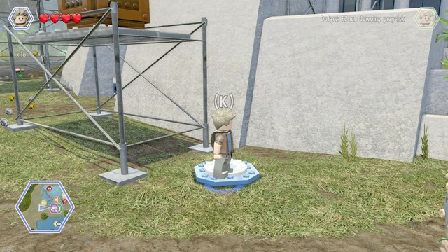 Walk to the jump and help the second character walk up - Visitors Center | Jurassic Park - secrets in free roam - Jurassic Park - secrets in free roam - LEGO Jurassic World Game Guide & Walkthrough