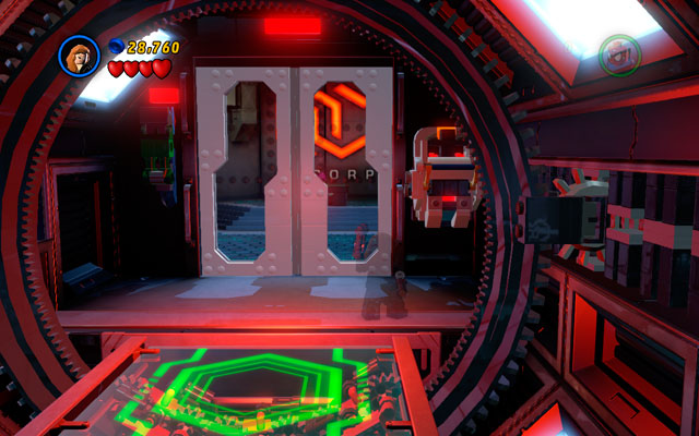 In next corridor some cameras are located, so you should use Black Widow's invisibility skill to avoid them - Exploratory Laboratory - Walkthrough - LEGO Marvel Super Heroes - Game Guide and Walkthrough
