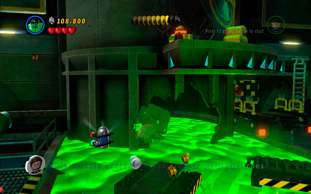 Go to the right, heading to the first pool of acid - pierce a silo wall using Hulk and enter it - Taking Liberties - Minikit Sets - LEGO Marvel Super Heroes - Game Guide and Walkthrough