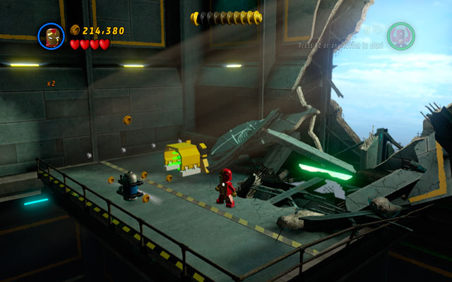 Go to the next location and fly up, then turn to the interior-left part of the stage (head to the