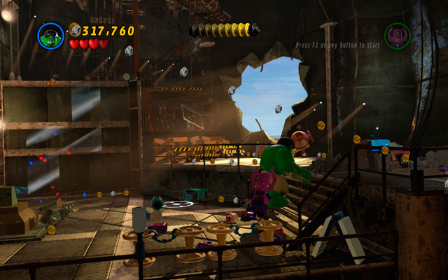 To obtain this minikit you must destroy all five blue traffic signs - Taking Liberties - Minikit Sets - LEGO Marvel Super Heroes - Game Guide and Walkthrough