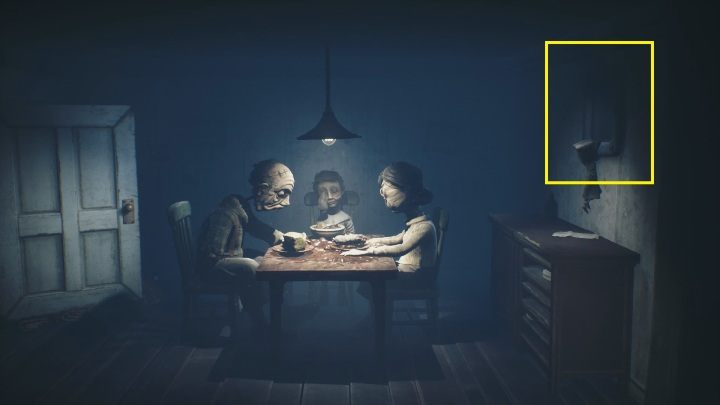 Jump from the cabinet through the hole in the wall - Little Nightmares 2: A Cottage in the Forest - walkthrough - Chapter 1 - Forest - Little Nightmares 2 Guide