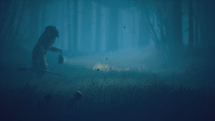 Once you are in the clearing, you need to avoid the flashlight - Little Nightmares 2: Escaping the Hunter - walkthrough - Chapter 1 - Forest - Little Nightmares 2 Guide